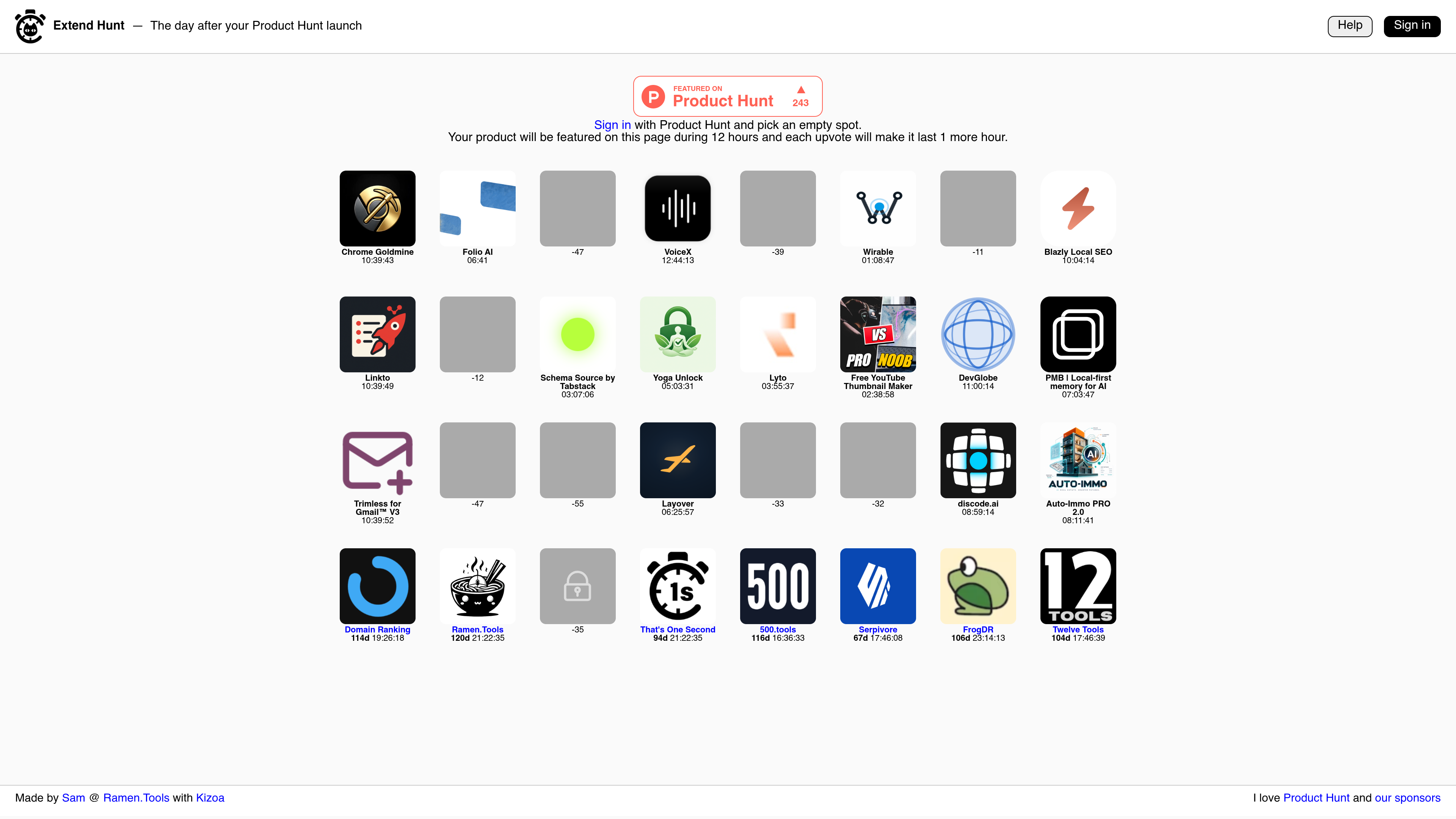 Extend Hunt website preview