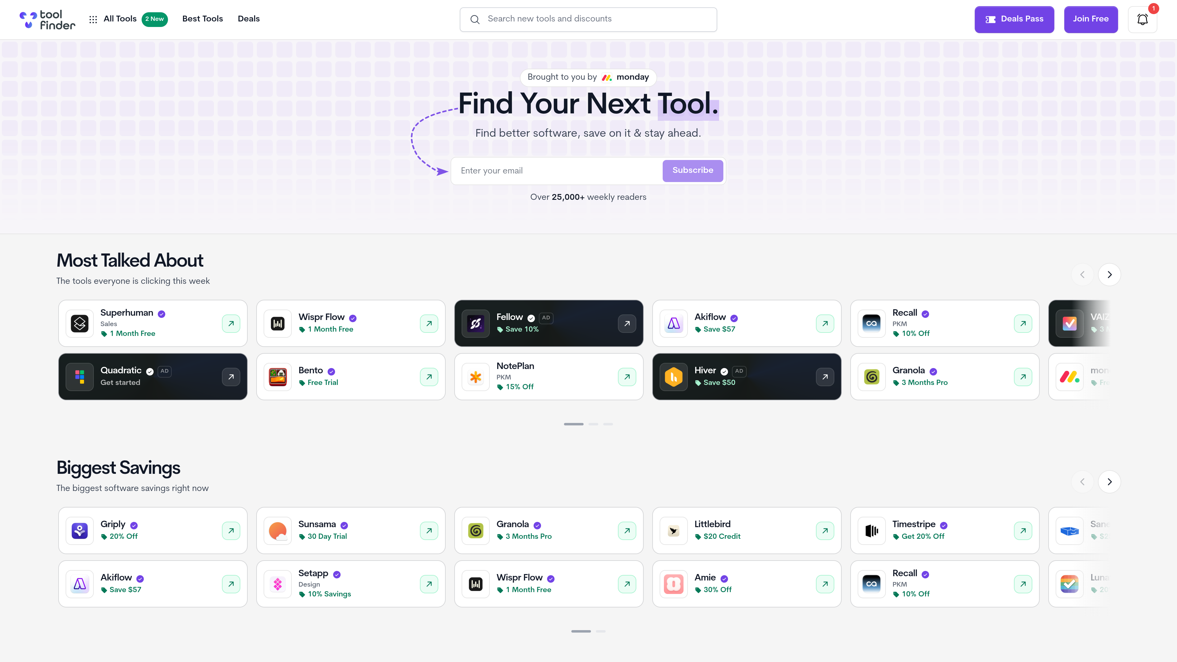 Tool Finder website preview